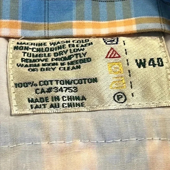 MEN'S FAIRWAY & GREENE SHORTS SIZE 40 PLAID BLUE ORANGE GOLF - Picture 6 of 6